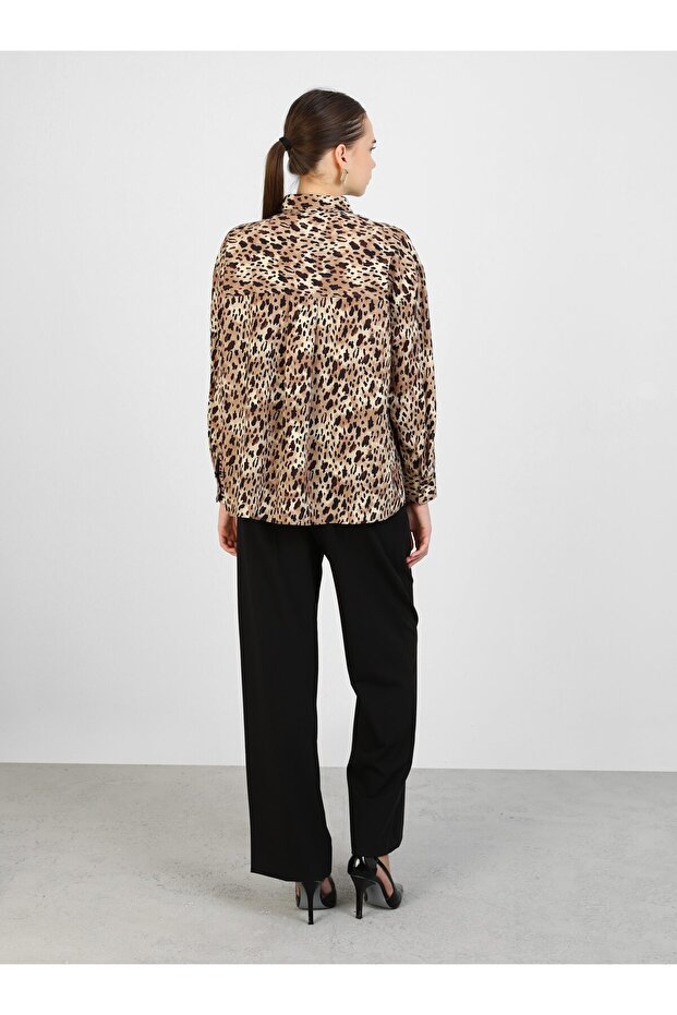 Leopar Desenli Gömlek - Refka - 5