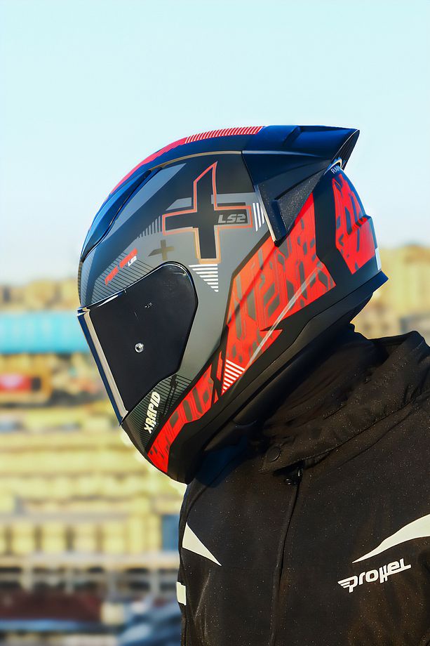 RAPID 2 XTREET MAT SİYAH-KIRMIZI KASK+SPOILER - 3