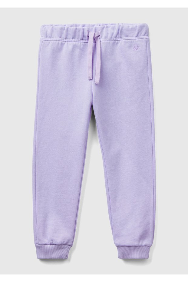 Lilac Logo Embroidered Girl's Sweatpants
