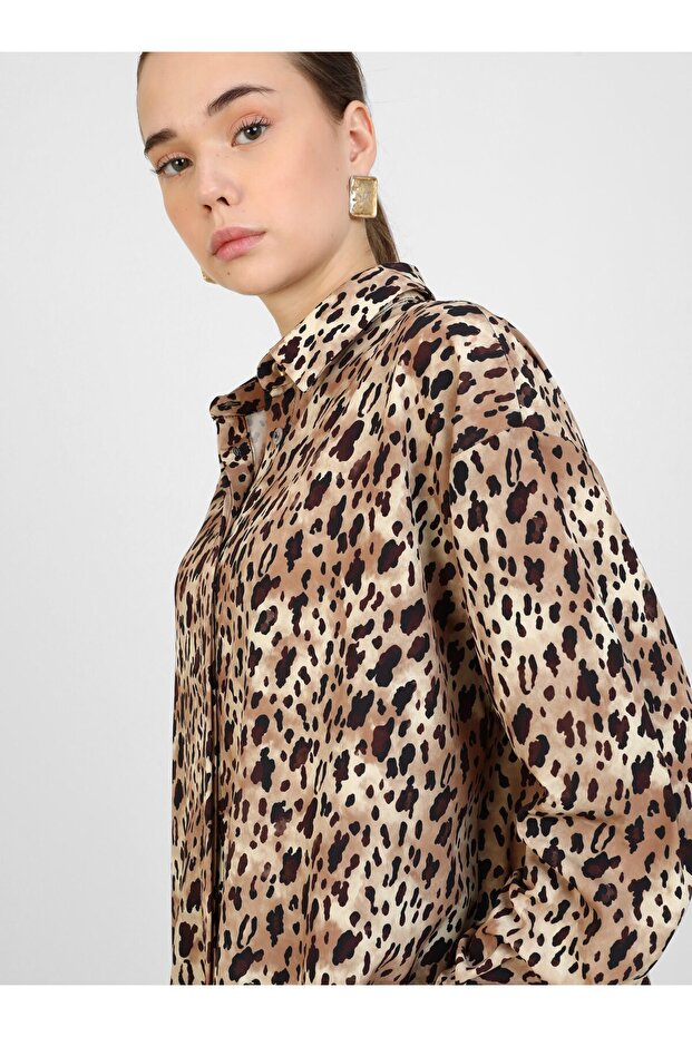 Leopar Desenli Gömlek - Refka - 3
