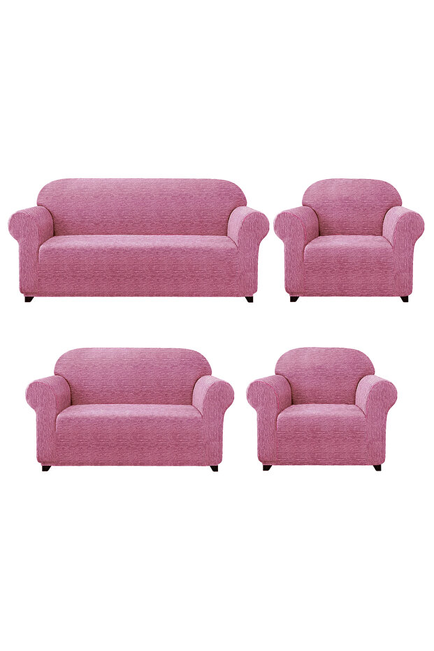 Jacquard Sofa, Sofa, Sofa Bed Cover Stick Pattern Flexible Without Skirt For 3+2+1+1 Sets