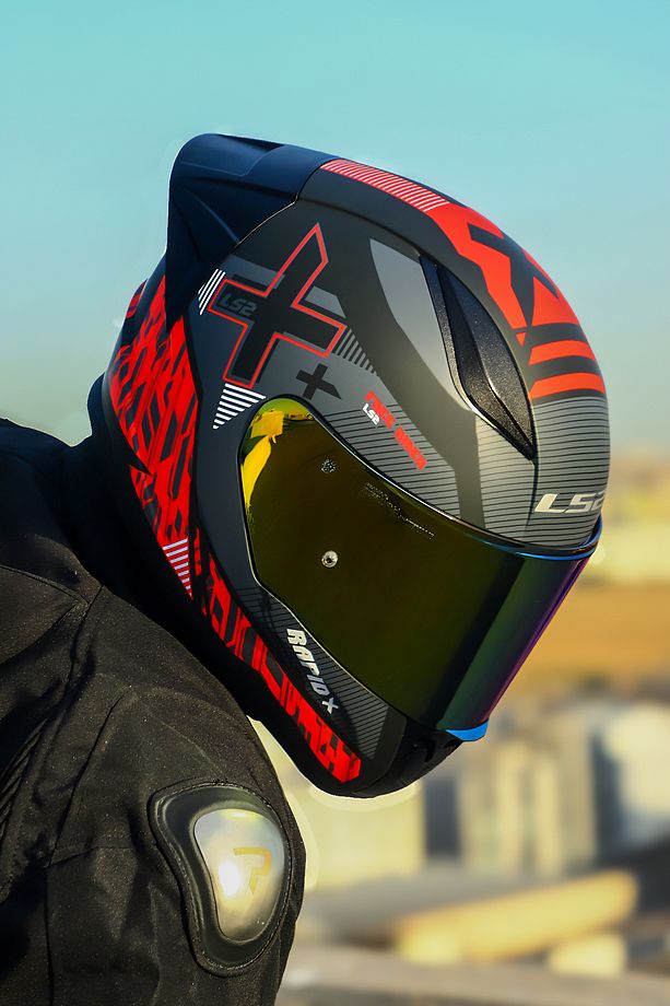 RAPID 2  XTREET MAT SİYAH-KIRMIZI KASK+SPOILER - 6