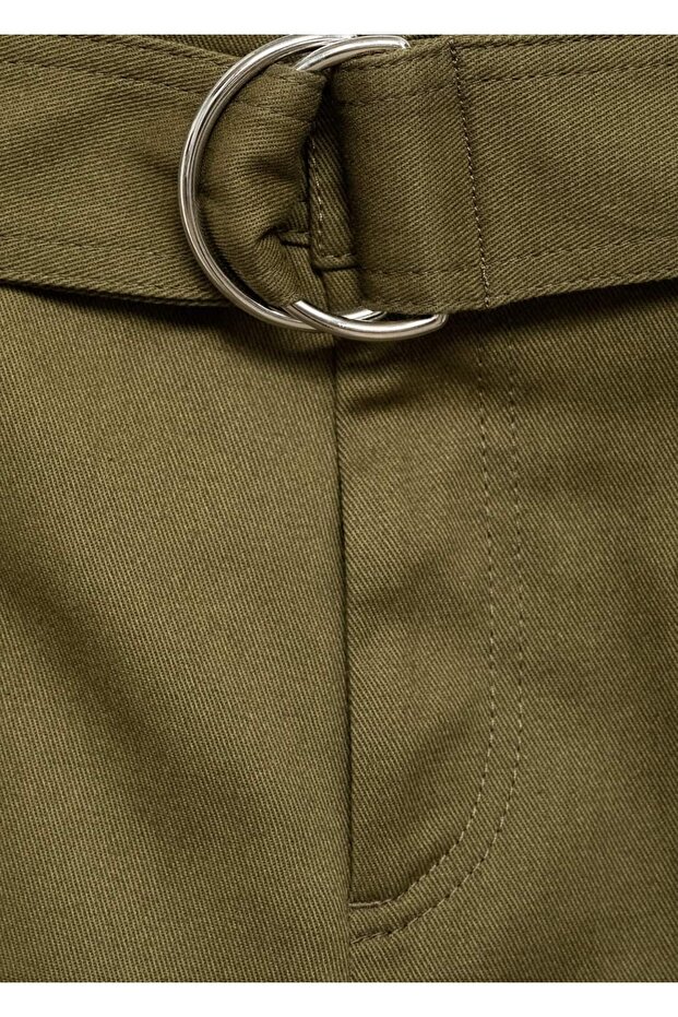 Kemerli kargo pantolon - 6