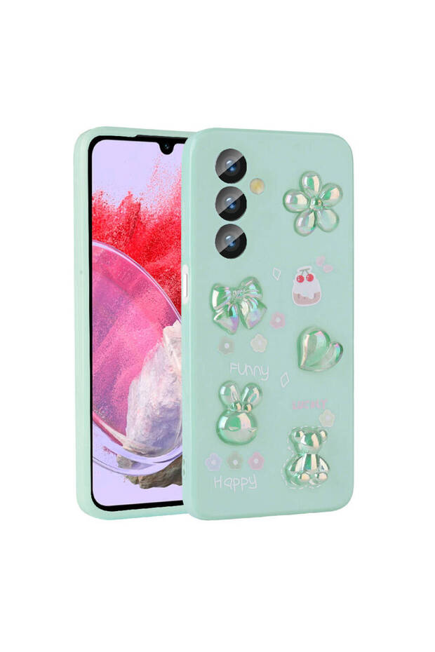 Compatible Case Toys Silicone Cover for Galaxy M34 5g Case Glossy with Embossed Figures