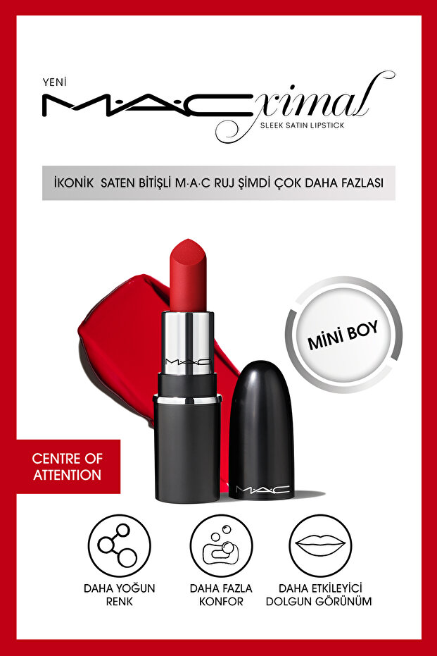 Macximal Mini Sleek Satin Lipstick Iconic Satin Finish Lipstick-Centre of Attention 1.5Gm