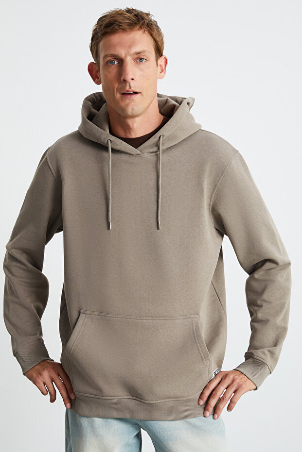 DERICK Erkek Vizon Sweatshirt - 1