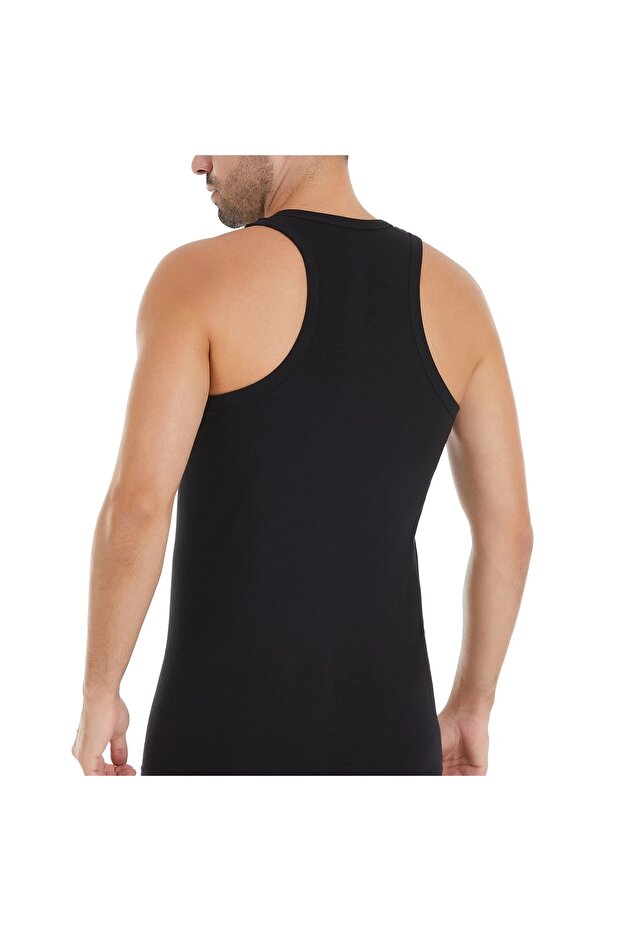 6 Pieces 100% Cotton Men's Ribbed Wide Strap Tank Top