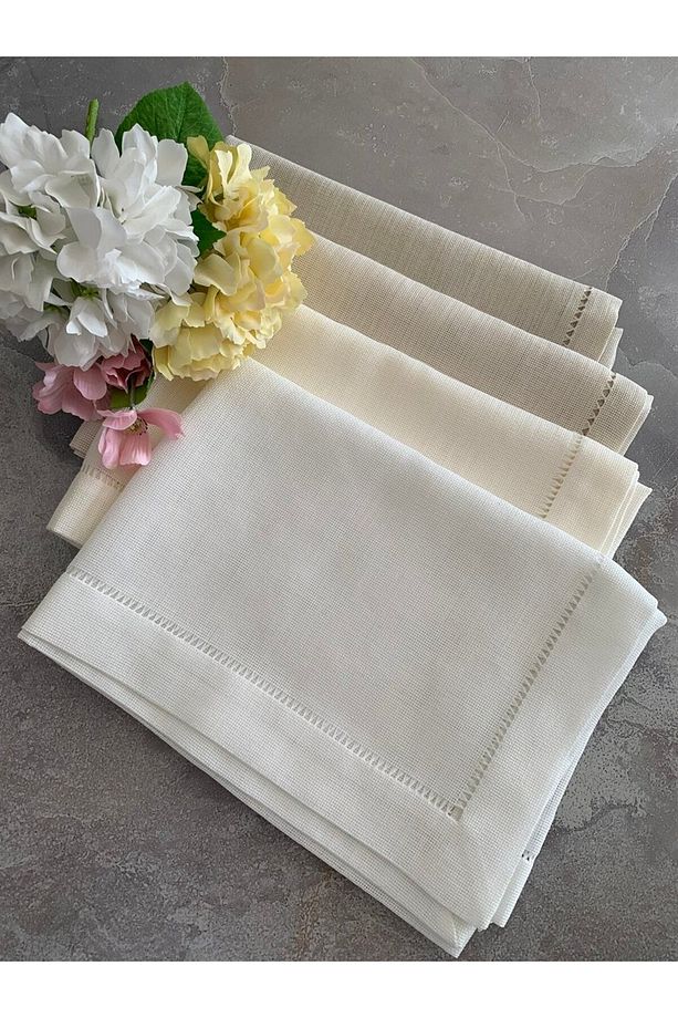 Ajur Detaylı Linen Kumaş Runner - 1
