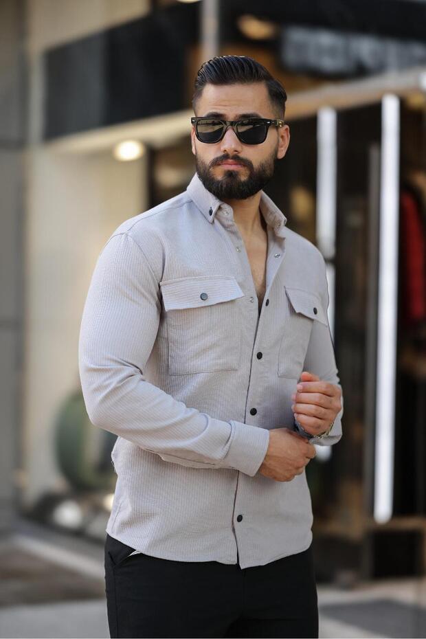 ÇİFT CEPLİ FİTİLLİ KIŞLIK GÖMLEK - 2