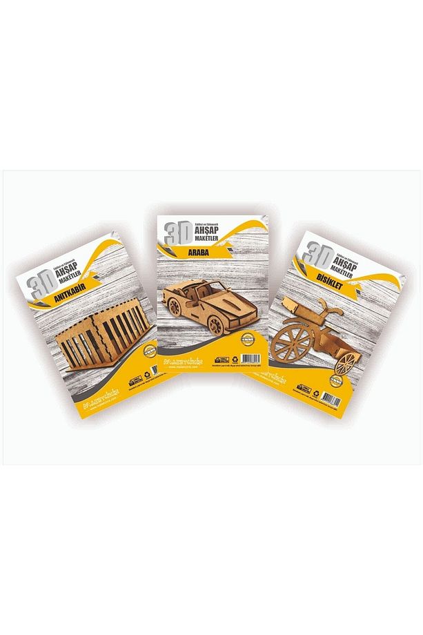 3 Lü Maket Seti-4 Anıtkabir-bisiklet-araba - 1