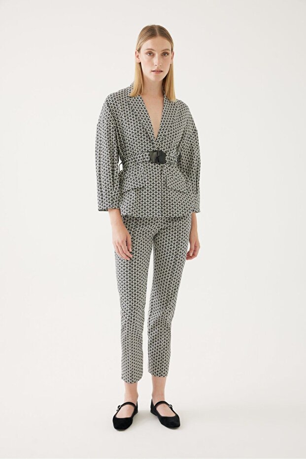 Patterned Cigarette Pants - 4