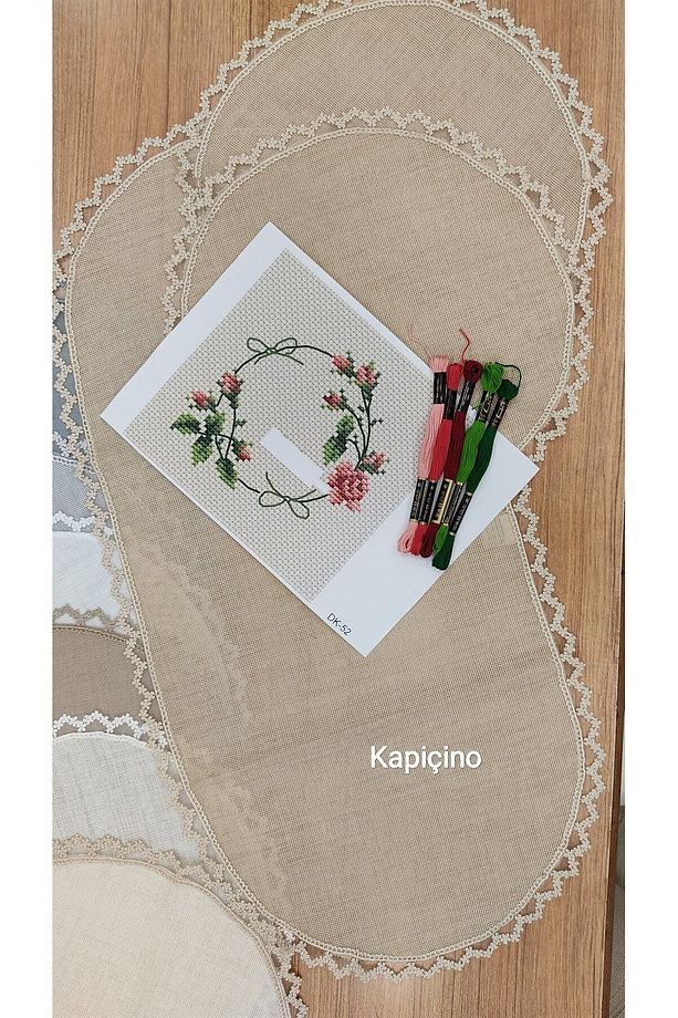 Dk 52 Nolu Şablon Ve Ipleri Dahil Papatya Desen Güpür Detaylı Oda Takımı Seti - 8