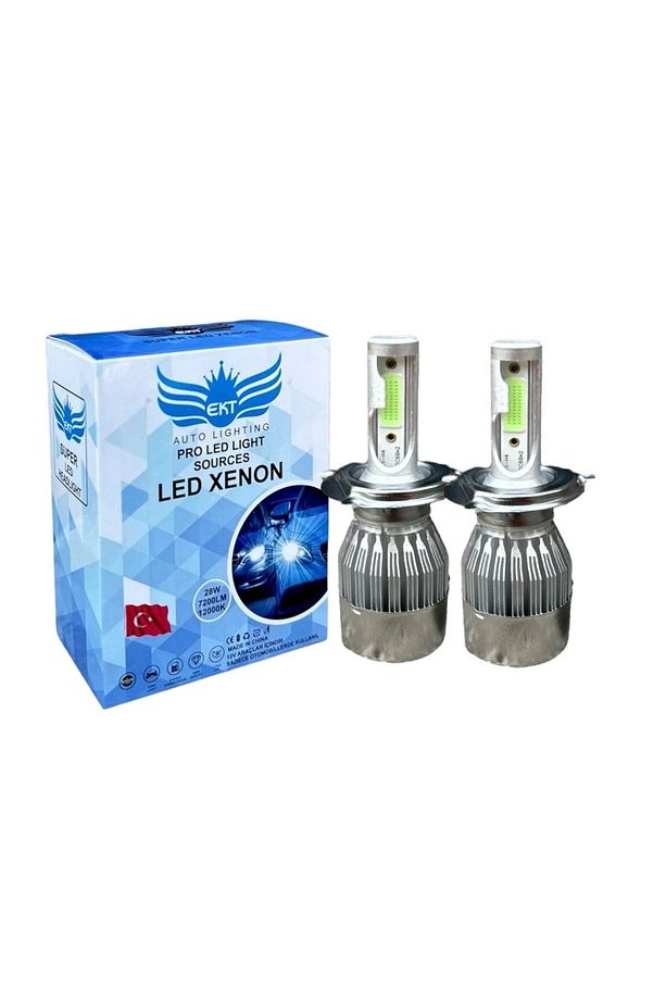 Buz Mavi Led Xenon H4 Far Ampulü Şimşek Etkili - 1