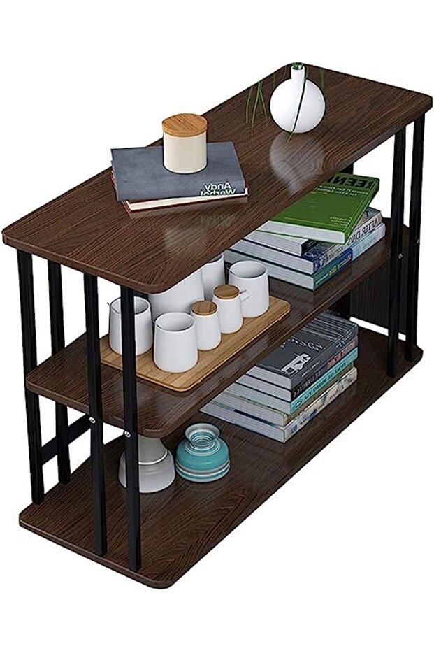 Engineering Wood Rectangle Shape Marble Coffee Table Nesting Table End Table Bedside Table 80X24X63 - 1