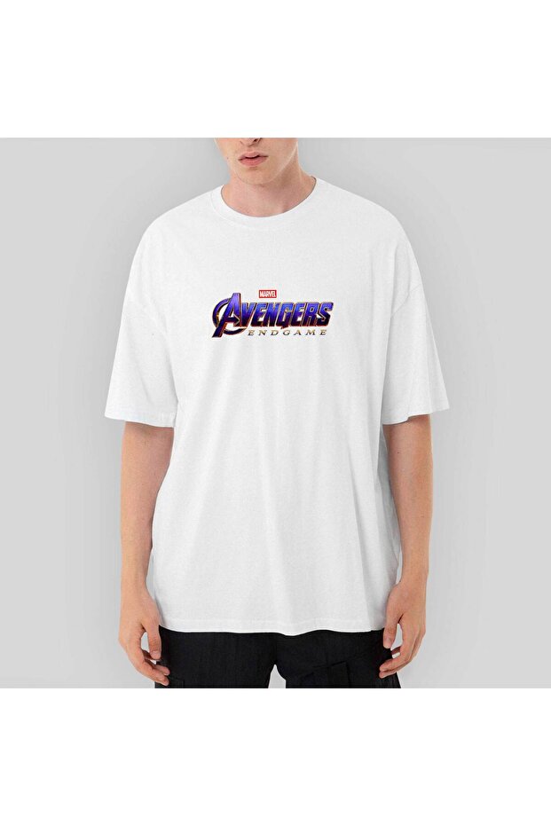 Avengers End Game Logo Oversize Black T-Shirt