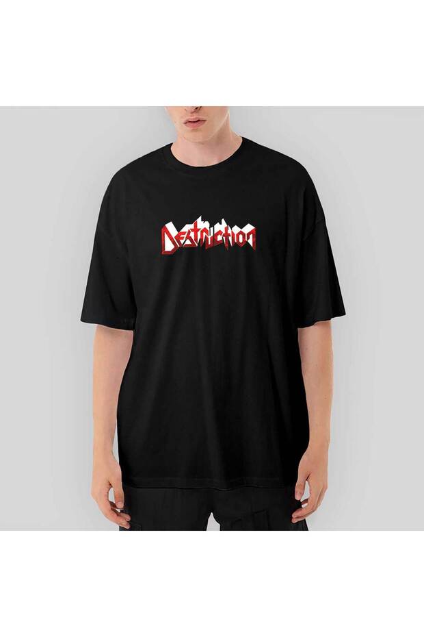 Destruction Logo Oversize Black T-Shirt
