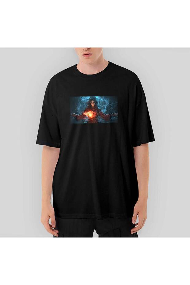 Witch is Doing Magic Oversize Black T-Shirt - 1