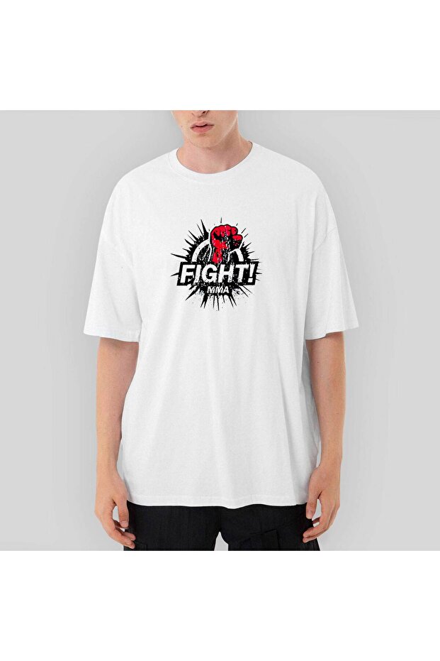 Boxing Fight MMA Oversize White T-Shirt XL