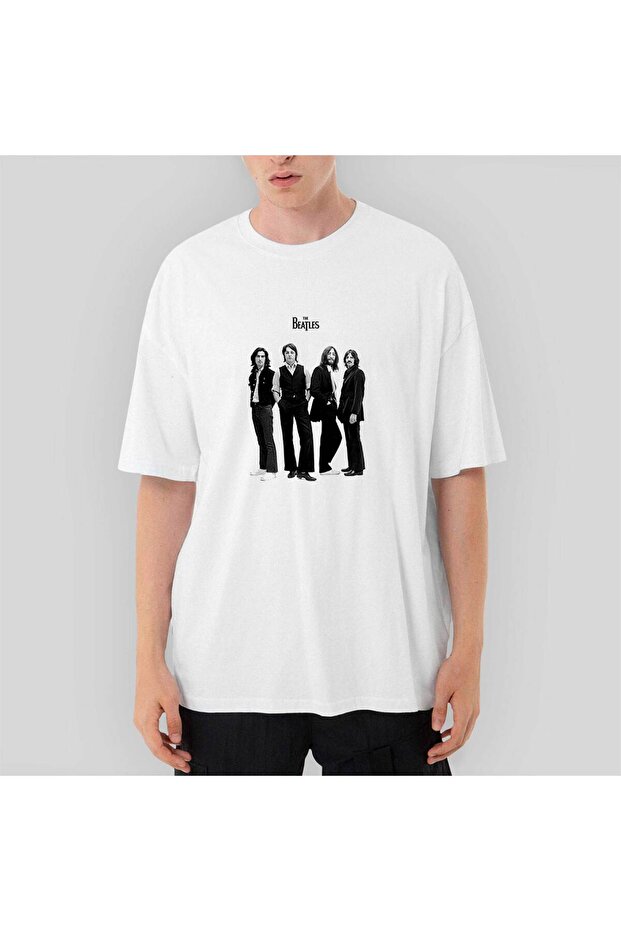 The Beatles Group Oversize White T-Shirt L
