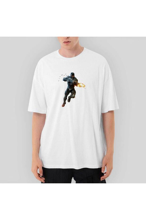 Crysis Fire Warrior Oversize White T-Shirt XL