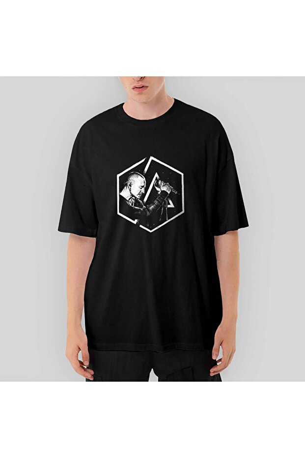 Linkin Park Chester Logo Oversize Black T-Shirt
