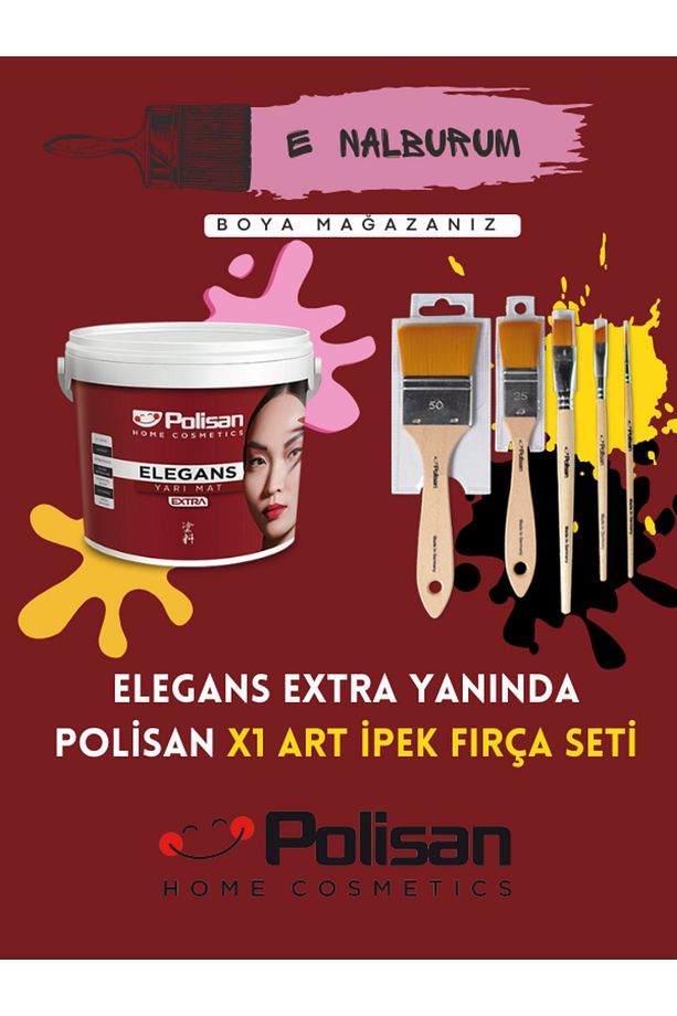 Elegans Extra Elegans Yıkanabilir Silinebilir 2.5L +X1 ART İPEK FIRÇA SETİ-Tüm Renkler! - 1
