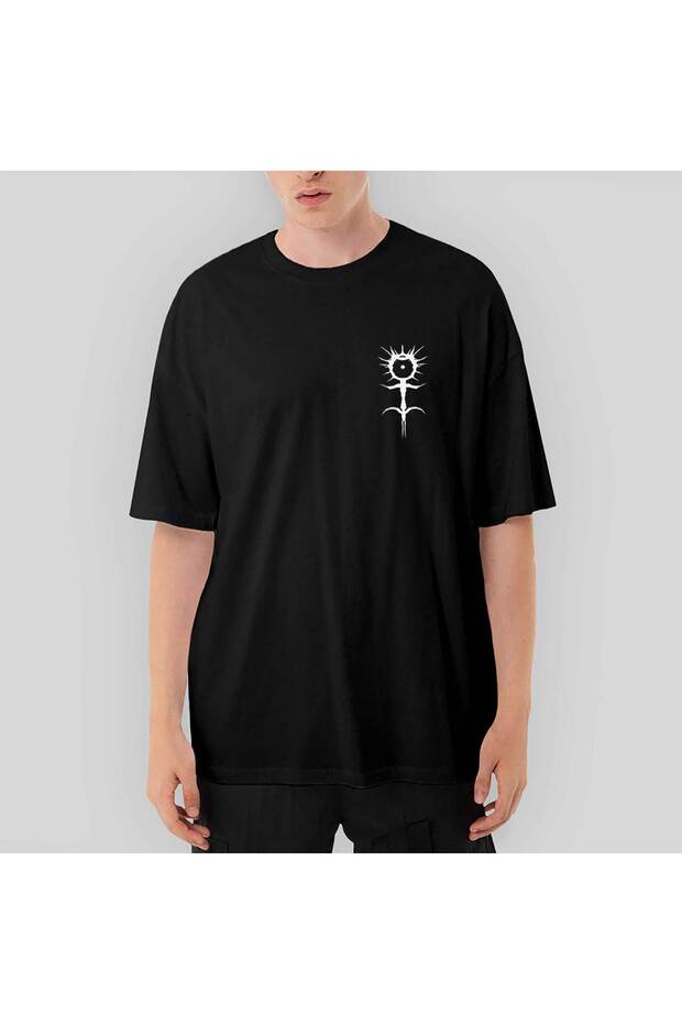 Μαύρο μπλουζάκι με λογότυπο Ghostemane oversized - 1