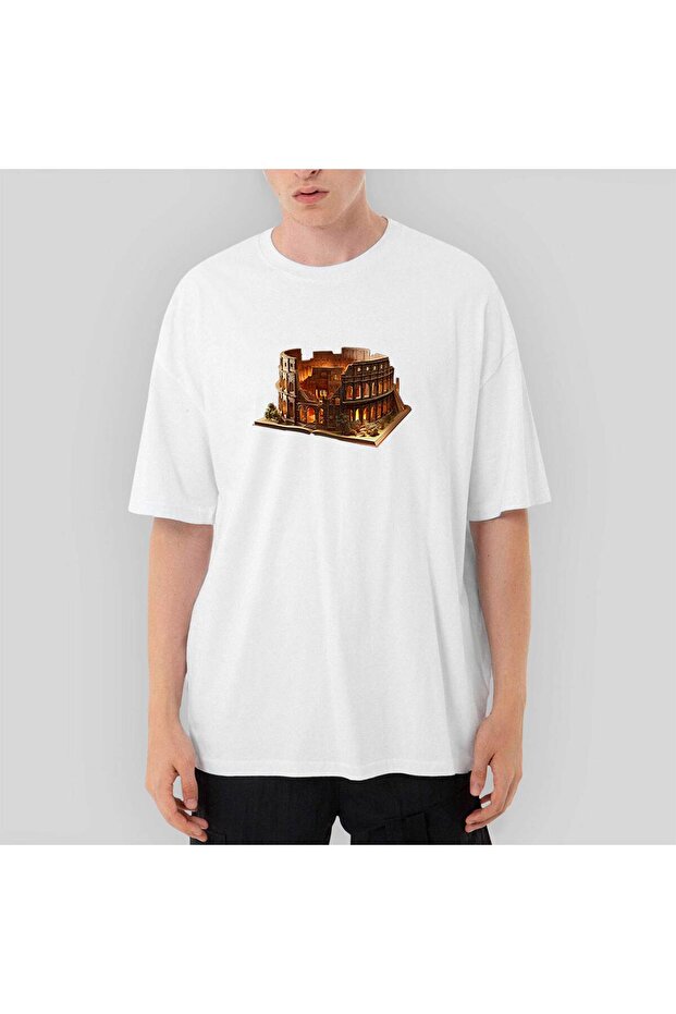 Roman view Book Oversize White T-Shirt