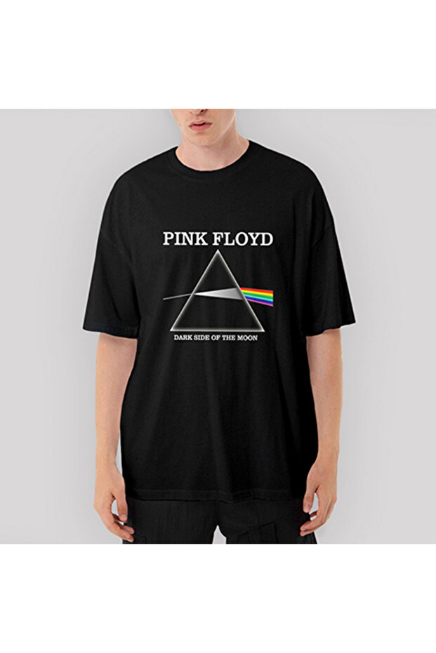 Μαύρο μπλουζάκι Pink Floyd Dark Side oversized - 1