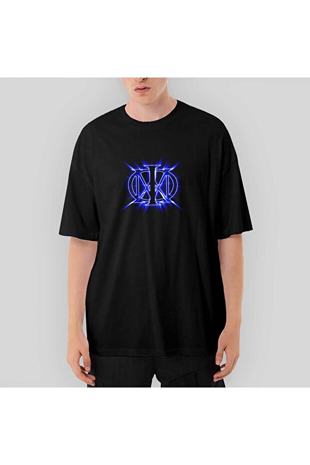 Dream Theater Blue Logo Oversize Black T-Shirt