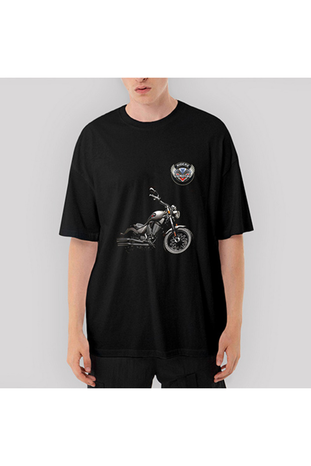 Victory Gunner Motorcycle Oversize Black T-Shirt M
