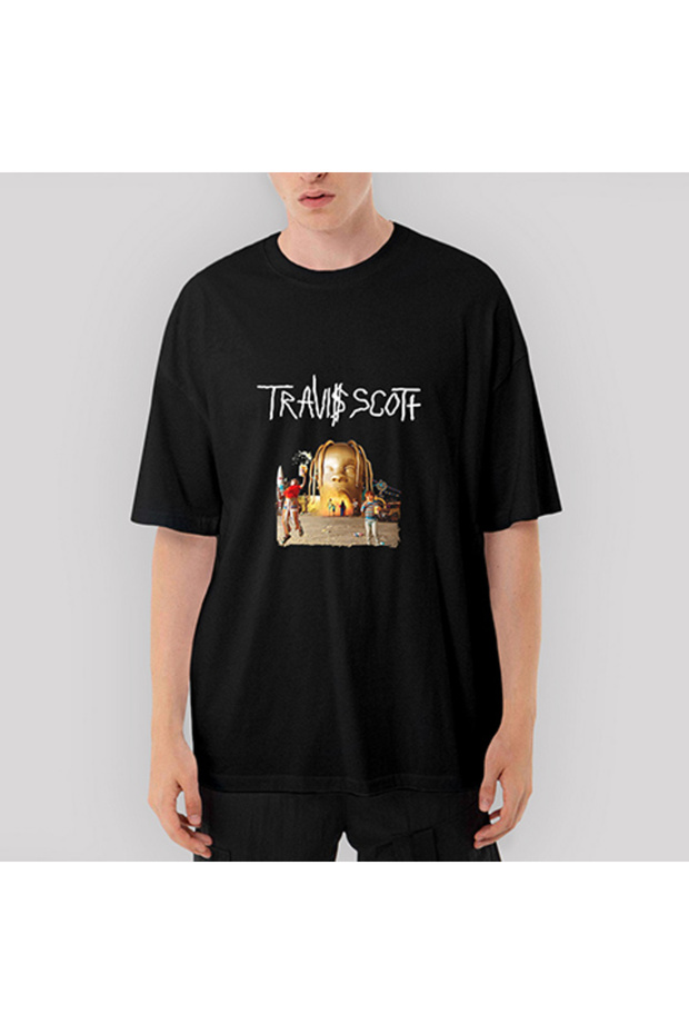 Μπλουζάκι Travis Scott oversized μαύρο - 1