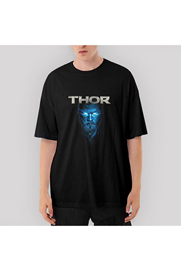 Thor Blue And Gray Oversize Black T-Shirt