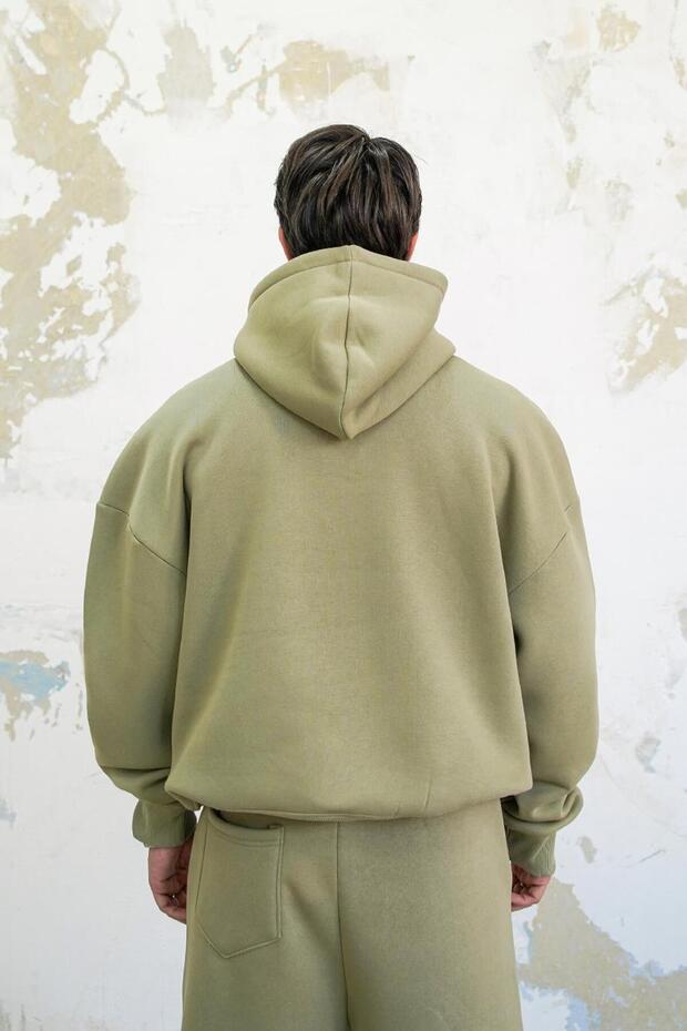 Soft Yeşil Cozy Basic Oversize Sweatshirt - 2