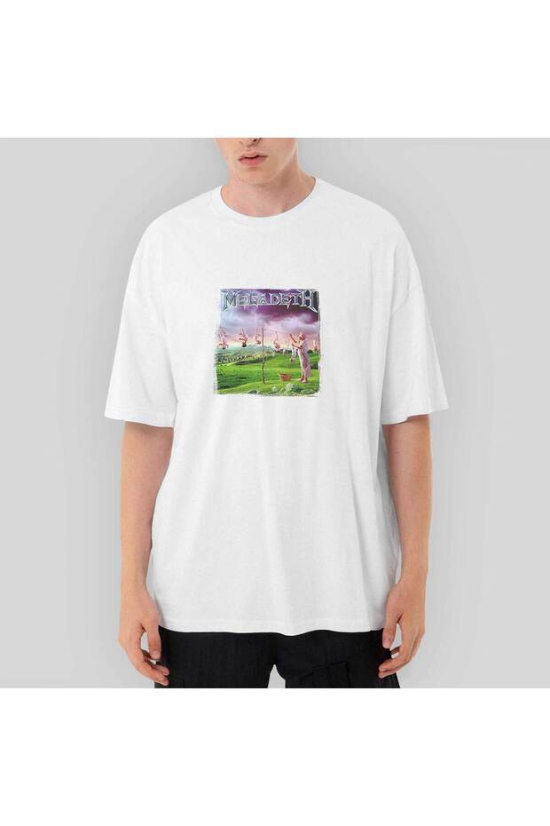Megadeth Youthanasia Oversize White T-Shirt