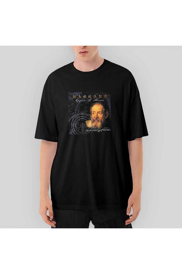 Μαύρο μπλουζάκι Haggard Eppur Si Muove oversized - 1