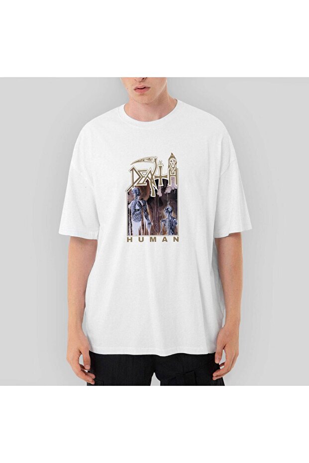 Death Human 2 Oversize White T-Shirt