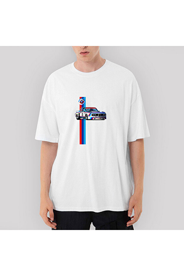Bmw Bavarian Motor Works Oversize White T-Shirt