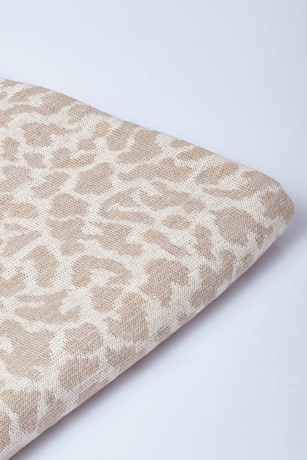 Leopard Patterned Knitwear Shawl - 4
