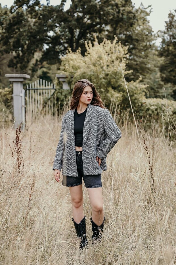 Jakarlı Blazer Ceket - 4