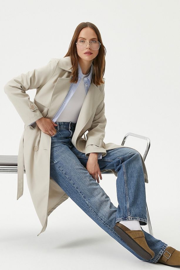 Kadın Style Astarlı Kapaklı Taş Trençkot - 2