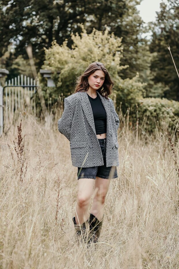 Jakarlı Blazer Ceket - 3