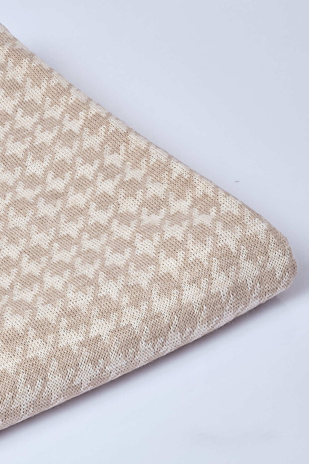 Houndstooth Patterned Knitwear Shawl - 5