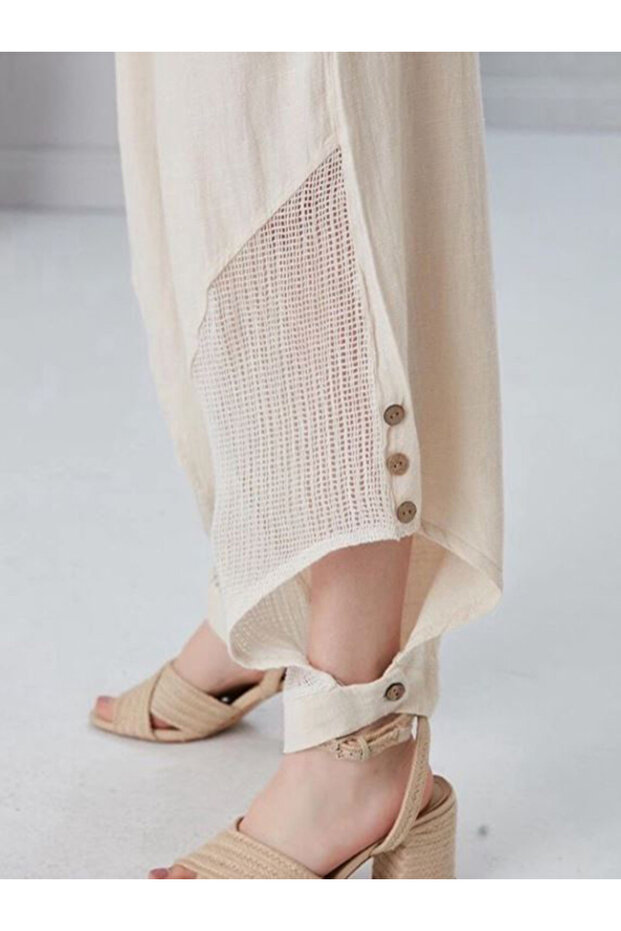File Paça Linen Shalwar Women's Trousers - Bohemian Style
