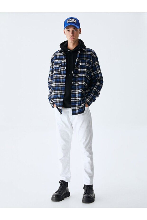 Karelı Cepli Siyah Gömlek - 1