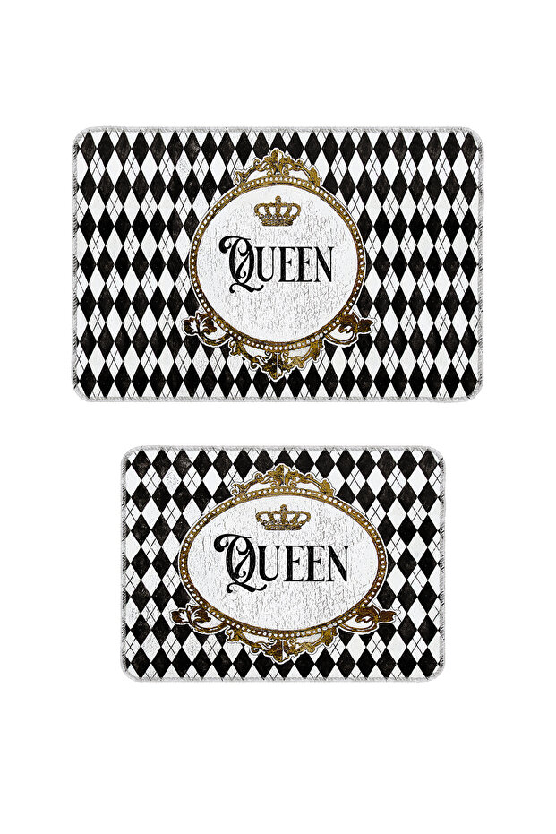 Decorative Modern Design Non-Slip Base Washable Set Black and White Mat 50X60-60X90 cm