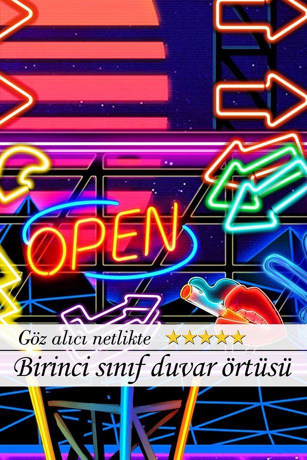 Yolculuğun Sonu: Neon Renklerin Dansı Birinci Kalite Kumaş Duvar Örtüsü Duvar Halısı Tapestry - 4