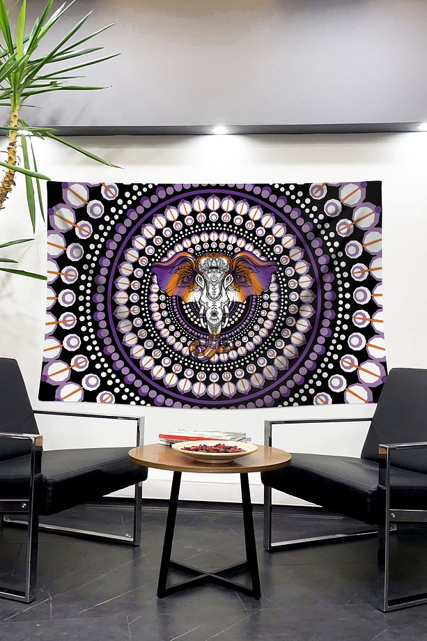 Renklerin ve Spiritüelliğin Büyüsü Evlerinize Gelsin! Fil Figürlü Duvar Örtüsü Tapestry Duvar Halısı - 1