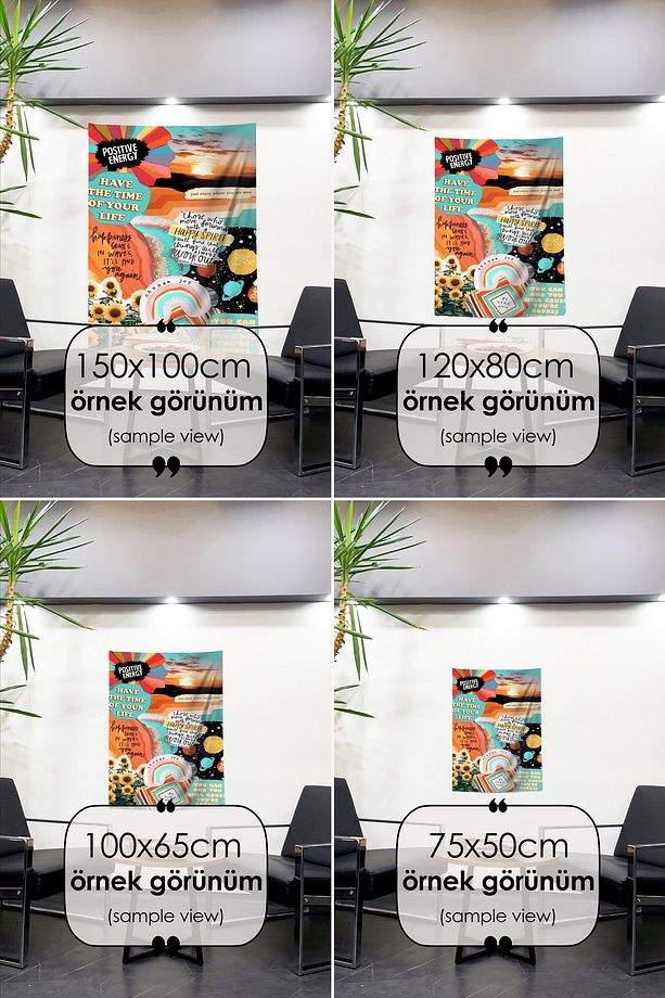 Patch Slogan Duvar Örtüsü Duvar Halısı Tapestry - 3