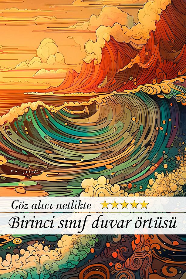Efsanevi Dalgalar " The Great Wave off Kanagawa "  Duvar Örtüsü Tapestry - 4